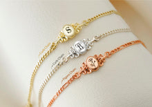 Load image into Gallery viewer, Personalized Vintage Letter Bracelet | 925 Sterling Silver | Birth Flower &amp; Monogram Gift