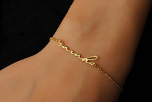 Load image into Gallery viewer, Custom Tiny Name Bracelet - Personalized Gold Handwritten Jewelry