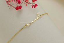 Load image into Gallery viewer, Custom Tiny Name Bracelet - Personalized Gold Handwritten Jewelry