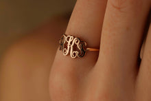Load image into Gallery viewer, Customizable Monogram Letter Ring  in 925 Sterling Silver