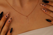 Load image into Gallery viewer, Personalized Faith Cross Name Necklace in Sterling Silver – Perfect Baptism Gift