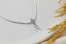 Load image into Gallery viewer, Elysian Jewelry Italian Snake Chain Initial Necklace - Dainty A-Z Letter Pendant