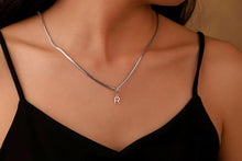 Load image into Gallery viewer, Elysian Jewelry Italian Snake Chain Initial Necklace - Dainty A-Z Letter Pendant