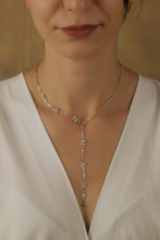 Load image into Gallery viewer, Lariat Y Necklace • Personalized Birthstone &amp; CZ Letter Jewelry
