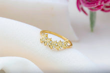 Load image into Gallery viewer, Olive Luxe Olive Leaf Ring with Sparkling Pave CZ