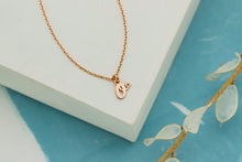 Load image into Gallery viewer, Silver Initial Pendant Necklace with Tiny Heart Charm - Personalized for You