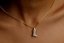 Load image into Gallery viewer, Cowgirl Cowboy Boot Pendant Necklace in 925 Sterling Silver