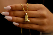 Load image into Gallery viewer, Cowgirl Cowboy Boot Pendant Necklace in 925 Sterling Silver