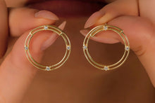 Load image into Gallery viewer, Sparkle &amp; Shine Round Ear Jacket Earrings with Dazzling CZ Zircon