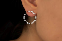 Load image into Gallery viewer, Sparkle &amp; Shine Round Ear Jacket Earrings with Dazzling CZ Zircon