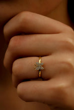 Load image into Gallery viewer, Butterfly Ring - Dainty Gold Minimalist Design with Sparkling Crystal Accents