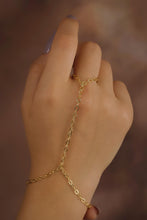 Load image into Gallery viewer, Gold &amp; Silver Hand Chain Bracelet - Elegant Finger Accessory for Dazzling Style