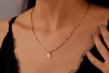 Load image into Gallery viewer, Elegant Essence Monogram Necklace with Box Chain | Dainty Sterling Silver Initials | Personalized Gold Letter Jewelry