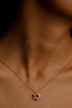 Load image into Gallery viewer, Starry Jewels 14K Gold Star of David Necklace - Pave Pendant for Hanukkah &amp; Bat Mitzvah Gifts