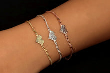 Load image into Gallery viewer, Fingerprint Heart Bracelet - Custom Sterling Silver Engraved Heart Jewelry - Personalize with Your Loved One's Fingerprint