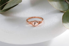 Load image into Gallery viewer, Rose Gold Initial Ring | Personalized 14K Charm for Unique Self-Expression