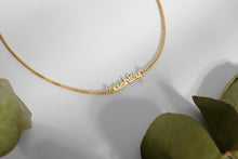 Load image into Gallery viewer, Gold Tiny Name Necklace | Dainty Personalized Jewelry with Box Chain | Unique Nameplate Gift in Silver