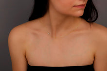 Load image into Gallery viewer, 14K Gold Sideways Cross Necklace with Sparkling CZ Diamonds