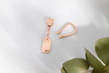 Load image into Gallery viewer, Silver Paws Dog Tag Key Chain - Dainty 925 Sterling Silver, Handmade Gift for Pet Lovers