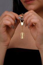 Load image into Gallery viewer, Bold Name Keychain - Customizable 925 Sterling Silver with Gold Accents - Dainty &amp; Unique Gift for Loved Ones