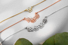 Load image into Gallery viewer, Blooming Gifts Birth Month Flower Necklace | Gold &amp; Silver Interlocking Family Jewelry