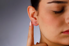 Load image into Gallery viewer, Dainty Number Earrings by SilverGoldandRose | Personalized Sterling Silver, Gold and Rose Gold Studs for a Minimalist Look