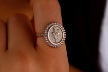 Load image into Gallery viewer, Blooming Love Birth Flower Ring with Multi-CZ Diamond
