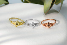 Load image into Gallery viewer, Gothic Initial Signet Ring • Customizable Dainty Pinky Jewelry