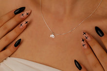 Load image into Gallery viewer, Silver Initial Pendant Necklace with Tiny Heart Charm - Personalized for You