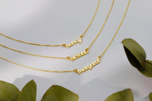 Load image into Gallery viewer, Gold Name Necklace | Personalized Tiny Name Jewelry | Elegant Custom Nameplate | Silver &amp; Gold Options Available