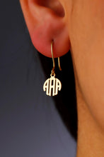 Load image into Gallery viewer, Personalized Dainty Monogram Earrings | 925 Sterling Silver Minimalist Initial Dangle Earrings | Unique Gift for Her