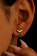 Load image into Gallery viewer, 925 Sterling Silver Elysian Jewelry Ribbon Earrings with Dazzling Gemstone Accent