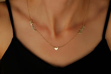 Load image into Gallery viewer, Gold Charm Co. Personalized Gold Heart Necklace with Two Names – Dainty Gift for Her in Gold, Rose &amp; Silver