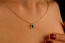 Load image into Gallery viewer, Emerald Elegance: Dainty Sterling Silver Earrings &amp; Necklace Set for a Dazzling Look