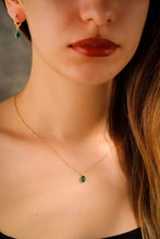 Load image into Gallery viewer, Emerald Elegance Necklace - Dazzling Sterling Silver May Birthstone Teardrop