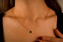 Load image into Gallery viewer, Emerald Elegance Necklace - Dazzling Sterling Silver May Birthstone Teardrop