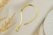 Load image into Gallery viewer, 14K Gold Herringbone Bracelet - Exquisite Handmade Italian Design in Sterling Silver
