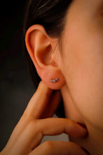 Load image into Gallery viewer, Sparkling Sterling Silver CZ Climber Earrings - Elegant Threadless Handmade Design