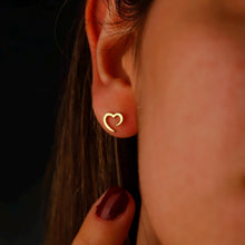 Load image into Gallery viewer, Heartfelt Sterling Silver Heart Studs - Hypoallergenic Elegance