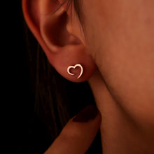 Load image into Gallery viewer, Heartfelt Sterling Silver Heart Studs - Hypoallergenic Elegance