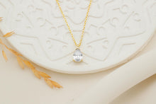 Load image into Gallery viewer, Diamond Dangle Earrings &amp; Necklace Set - Sterling Silver Bridal Jewelry