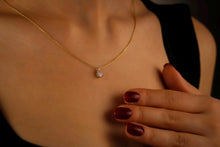 Load image into Gallery viewer, Dainty Diamond Teardrop Necklace in 925 Sterling Silver