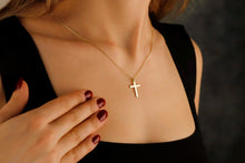Load image into Gallery viewer, Radiant Faith Cross Necklace in Silver, Gold and Rose