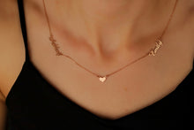 Load image into Gallery viewer, Gold Charm Co. Personalized Gold Heart Necklace with Two Names – Dainty Gift for Her in Gold, Rose &amp; Silver