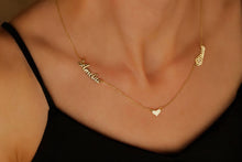Load image into Gallery viewer, Gold Charm Co. Personalized Gold Heart Necklace with Two Names – Dainty Gift for Her in Gold, Rose &amp; Silver