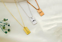 Load image into Gallery viewer, Gleaming Gifts Personalized Sterling Silver Initial Bar Necklace - Custom Engraving for a Unique Touch