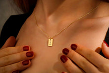 Load image into Gallery viewer, Gleaming Gifts Personalized Sterling Silver Initial Bar Necklace - Custom Engraving for a Unique Touch