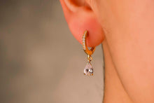 Load image into Gallery viewer, Sparkle &amp; Shine Pave Diamond Huggie Earrings in 925 Sterling Silver