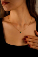 Load image into Gallery viewer, Emerald Elegance Necklace - Dazzling Sterling Silver May Birthstone Teardrop