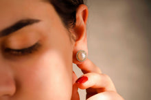 Load image into Gallery viewer, Elegant Sparkle Pave Earrings - Stunning Silver Pearl &amp; Cubic Zirconia Studs